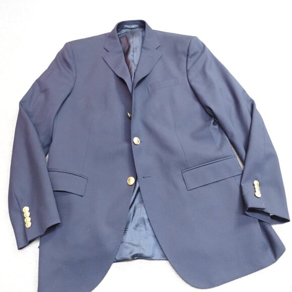 Vintage Polo Ralph Lauren Blazer 42L Blue 3 Roll 2 Made in Italy - Picture 1 of 14